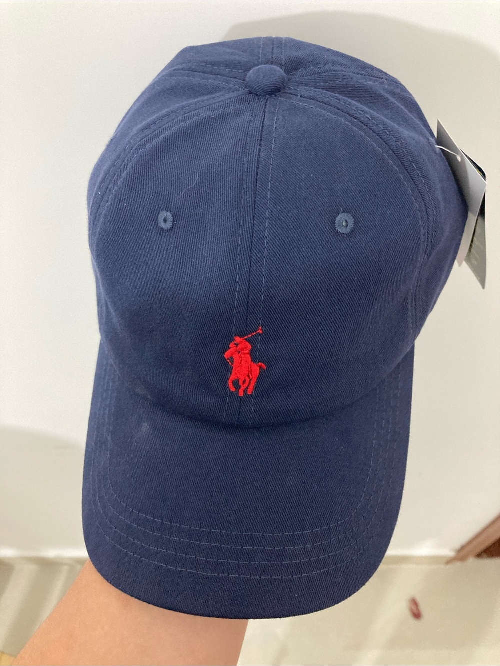 Polo by Ralph Lauren Navy Cap with Red Pony